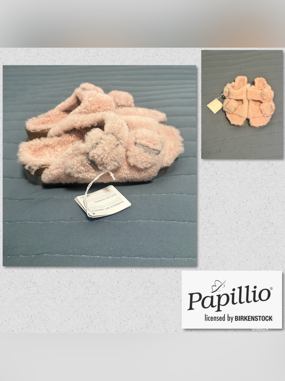 Papillio Pale Pink Plush Slide Sandals